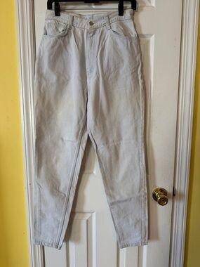 Vintage 80s Jordache High Waist Tapered Jeans Ice Blue Zip Ankle Size 11/12 W26